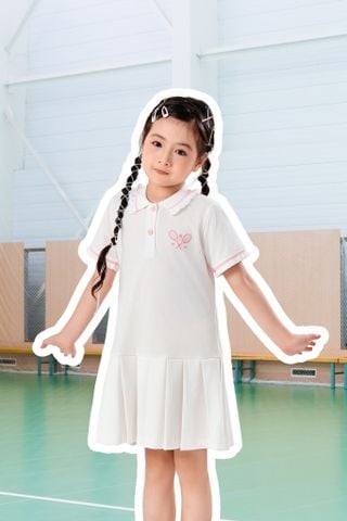 Đầm váy thô ngắn tay polo bé gái Rabity 950.031