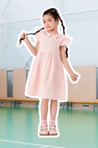 Đầm váy thô ngắn tay bé gái Rabity 950.032