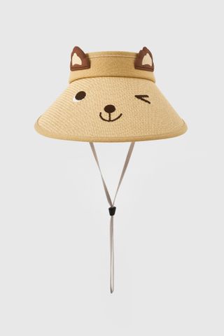 Mũ/nón cói chống nắng nửa đầu hình gấu bé gái Rabity 971.042