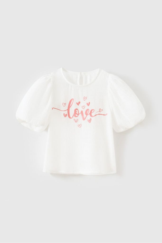 Áo thun kiểu ngắn tay Vintage bé gái Rabity 903.004