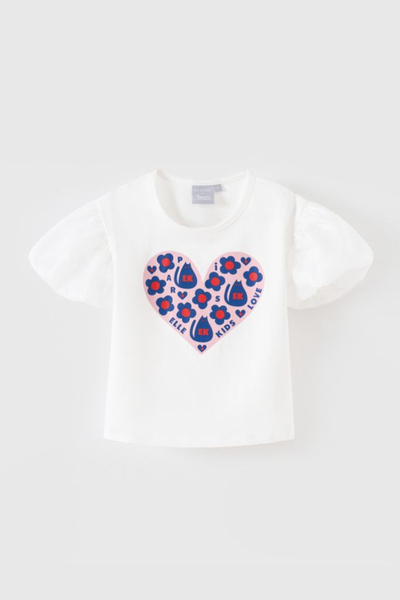 Áo thun kiểu ngắn tay bé gái Rabity x ELLE Kids - designed in Paris 803.001