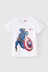 Áo thun ngắn tay Đội trưởng Mỹ Captain America bé trai Rabity 500.006