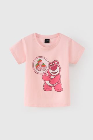 Áo thun Gấu dâu Lotso ngắn tay bé gái Rabity 500.031