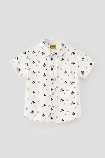 Áo sơ mi Mickey ngắn tay bé trai Rabity 502.006