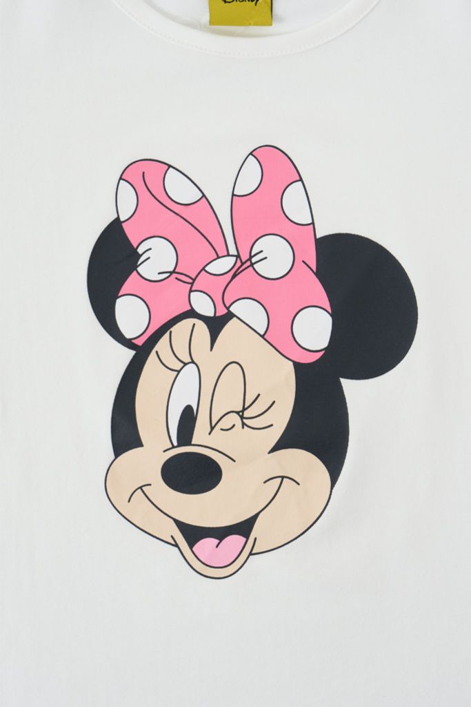 Áo thun ngắn tay phối voan Minnie bé gái Rabity 503.003