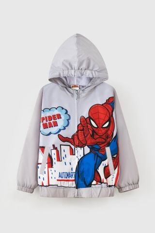 [Độc quyền Online] Áo khoác gió có mũ người nhện Spider-Man Marvel bé trai Rabity 522.011