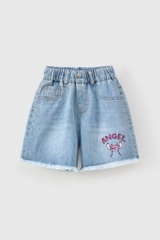 Quần short jeans Stitch bé gái Rabity 531.012
