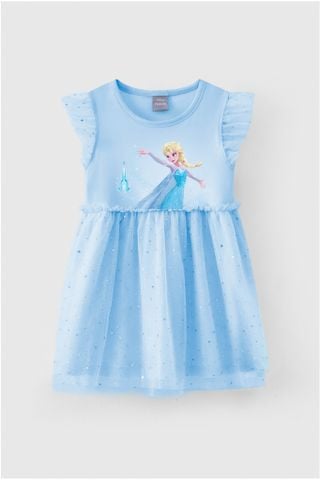 Đầm váy voan Elsa ngắn tay bé gái Rabity 550.034