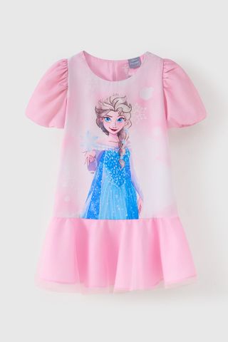 Đầm váy thô ngắn tay Elsa bé gái Rabity 550.022