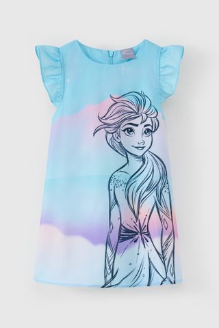 Đầm váy thô Elsa ngắn tay bé gái Rabity 550.025