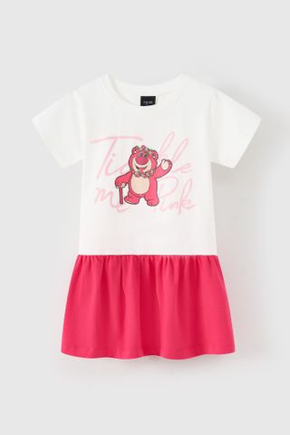 Đầm váy thun ngắn tay Gấu Dâu Lotso bé gái Rabity 550.027