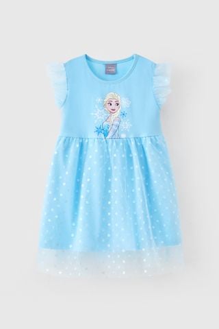Đầm váy voan Elsa ngắn tay bé gái Rabity 550.035