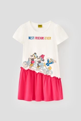 Đầm váy thun ngắn tay Minnie Disney bé gái Rabity 550.094