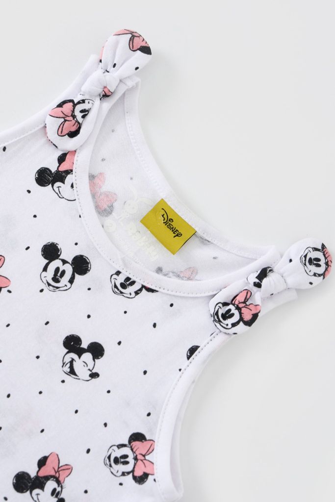 Đầm váy thun sát nách Mickey & Minnie bé gái Rabity 552.001