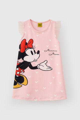 [Độc quyền Online] Đầm thun sát nách phối voan Minnie Disney bé gái Rabity 552.901
