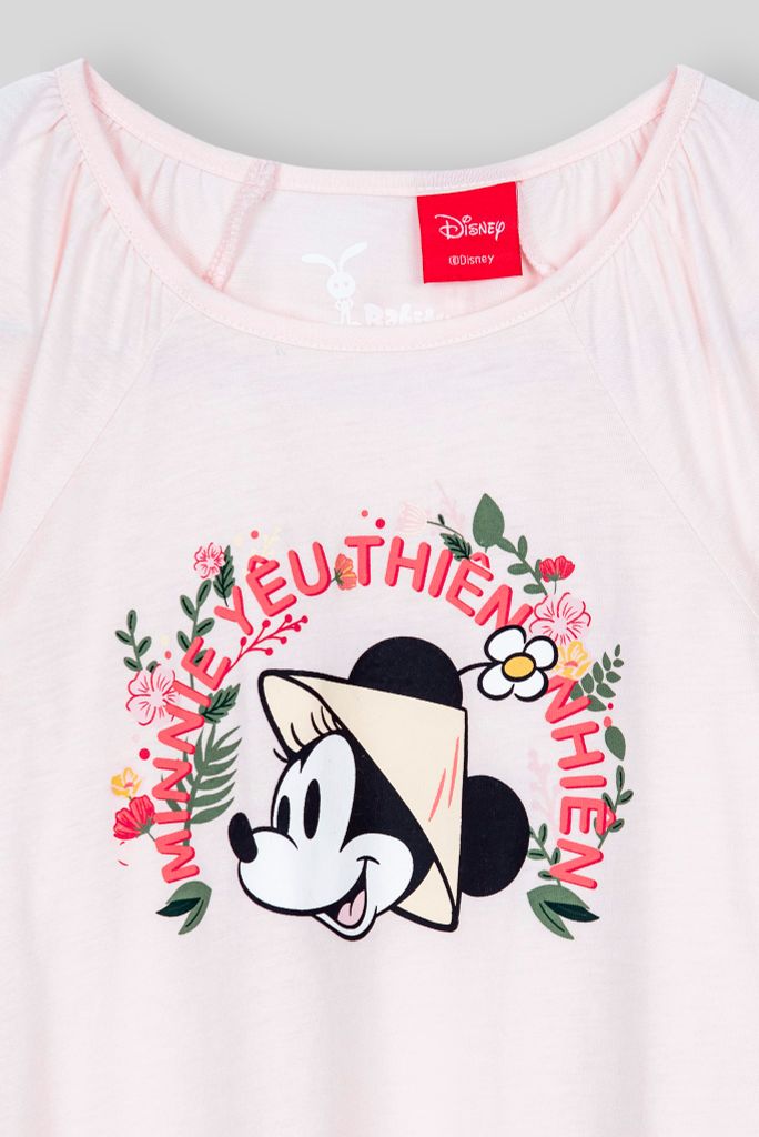 Áo thun Mickey bé gái tay ngắn Rabity 5543