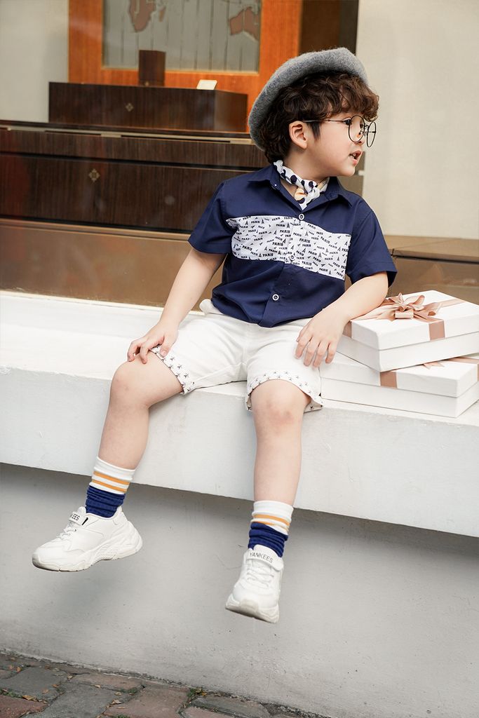 Quần short kaki bé trai Rabity x ELLE Kids- designed in Paris 80013