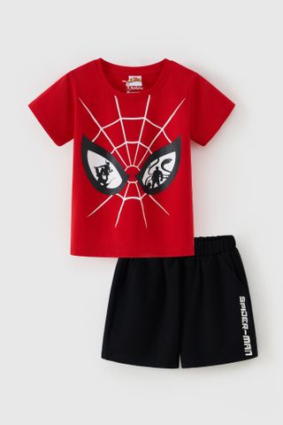 Đồ bộ thun tay ngắn người nhện Spider-Man Marvel bé trai Rabity 560.005