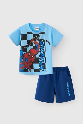 Đồ bộ thun tay ngắn Spider-Man Marvel bé trai Rabity 560.028