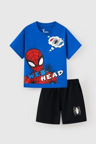 Đồ bộ thun ngắn tay quần lửng Spider-Man Marvel bé trai Rabity 560.029