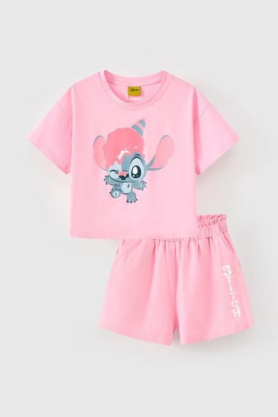 Đồ bộ thun ngắn tay Stitch bé gái Rabity 560.045