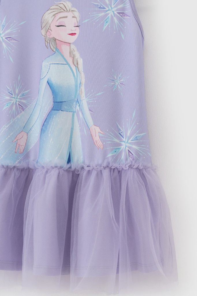 Đầm váy thun Elsa sát nách bé gái Rabity 5622
