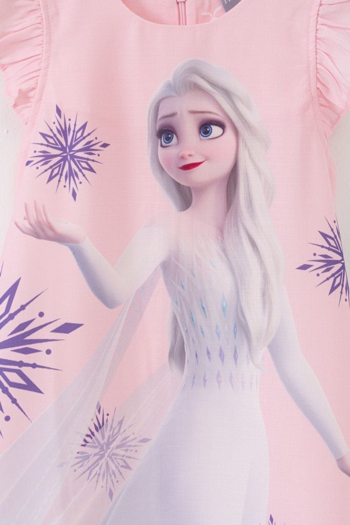Đầm thô Elsa ngắn tay bé gái Rabity 5629