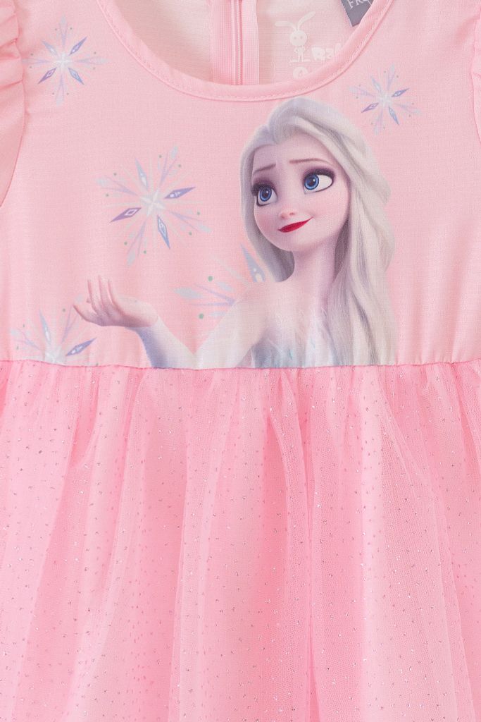 Đầm váy thô Elsa ngắn tay bé gái Rabity 5637
