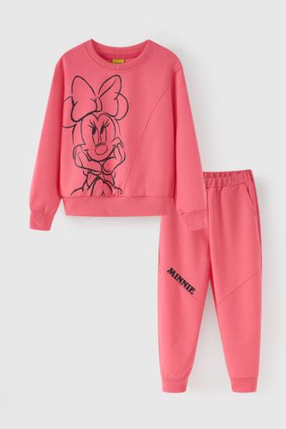 Đồ bộ nỉ dài tay Minnie bé gái Rabity 566.003