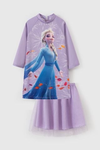 Set áo dài váy Elsa bé gái Rabity 5670