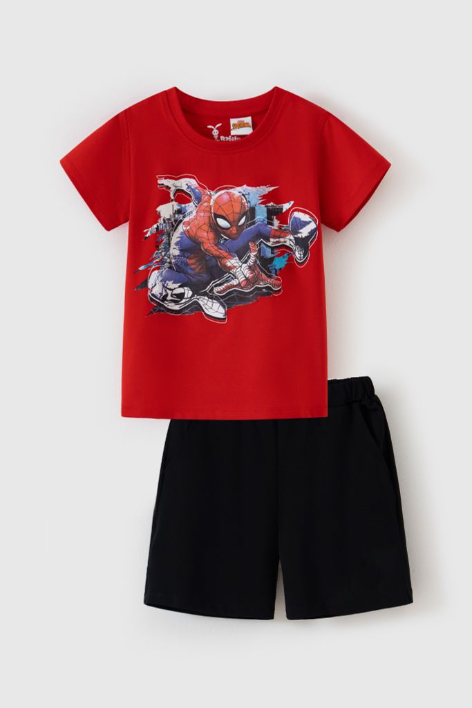 Bộ thun ngắn tay Spider-man bé trai Rabity 5700