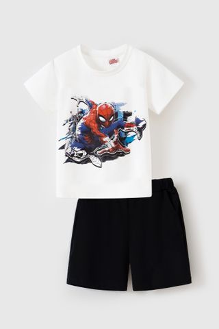 Đồ bộ thun ngắn tay Spider-Man bé trai Rabity 5700