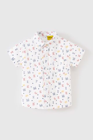 Áo sơ mi Mickey ngắn tay bé trai Rabity 502.007