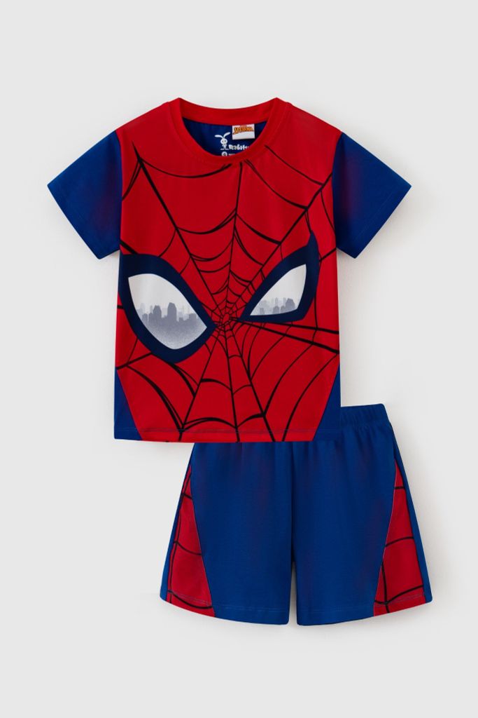 Bộ thun ngắn tay Spider-man bé trai Rabity 5786