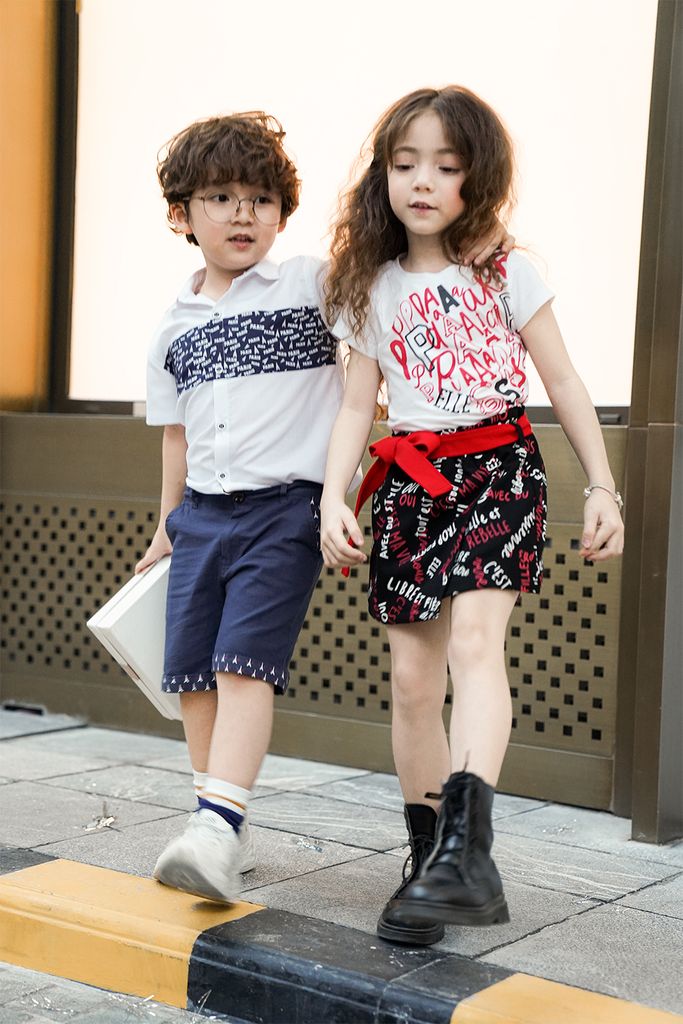 Áo sơ mi ngắn tay bé trai Rabity x ELLE Kids- designed in Paris 80016