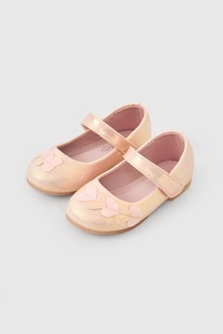 Giày búp bê công chúa đính trái tim bé gái Rabity 683.010