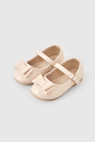 Giày búp bê Mary Jane da bóng đính nơ bé gái Rabity 683.009