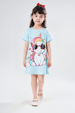 [Độc quyền Online] Đầm thun tay ngắn Pony bé gái Rabity 950.071