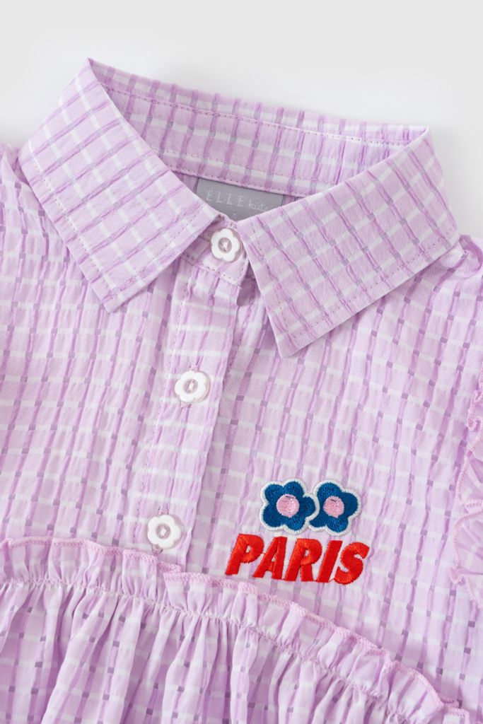 Áo thô kẻ ngắn tay bé gái Rabity x ELLE Kids - designed in Paris 83037