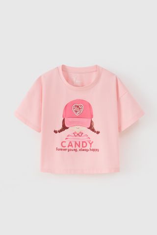 Áo thun ngắn tay bé gái in hình cô gái Rabity 900.005