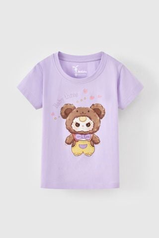 Áo thun tay ngắn thỏ bông Baby Three bé gái Rabity 900.092