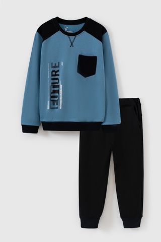 Đồ bộ nỉ dài tay bé trai Rabity 91786.01 + 91796.01