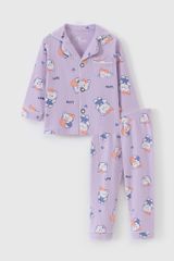 Bộ thun dài tay Pijama bé gái Rabity 92685.01