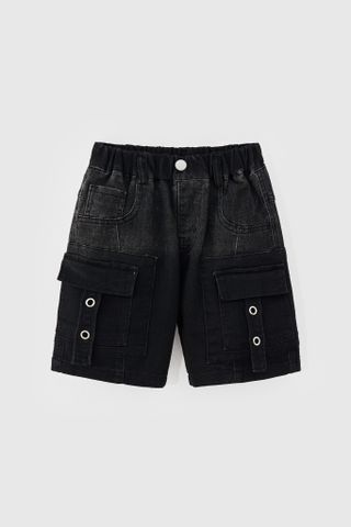 Quần short jeans lưng chun túi hộp bé trai Rabity 931.012