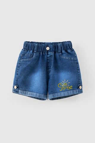 Quần short jeans lưng chun hoạ tiết toả nắng bé gái Rabity 931.018