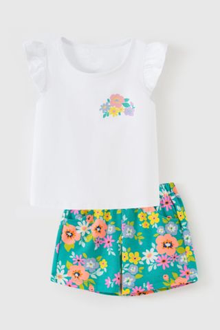 Đồ bộ thun ngắn tay bé gái Rabity 93186