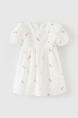 Đầm váy thô ngắn tay bé gái Rabity 93616