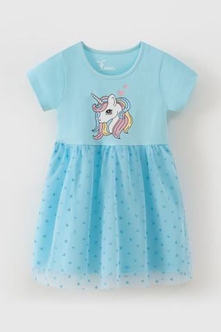 Đầm thun voan tay ngắn Pony bé gái Rabity 950.002