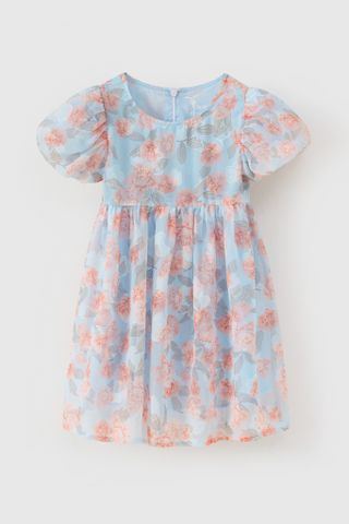 Đầm váy voan hoa ngắn tay bé gái Rabity 950.006