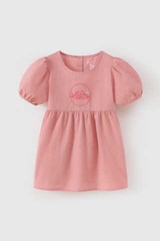 Đầm váy thô ngắn tay Vintage bé gái Rabity 950.023